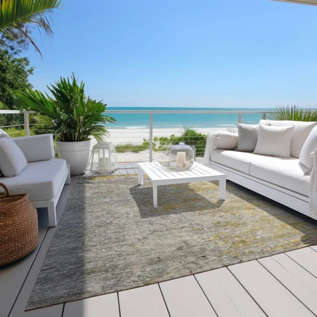 Oronte Gray Washable Indoor - Outdoor Rug - LOOMLAN - LOOMLAN Rugs - Outdoor Rugs