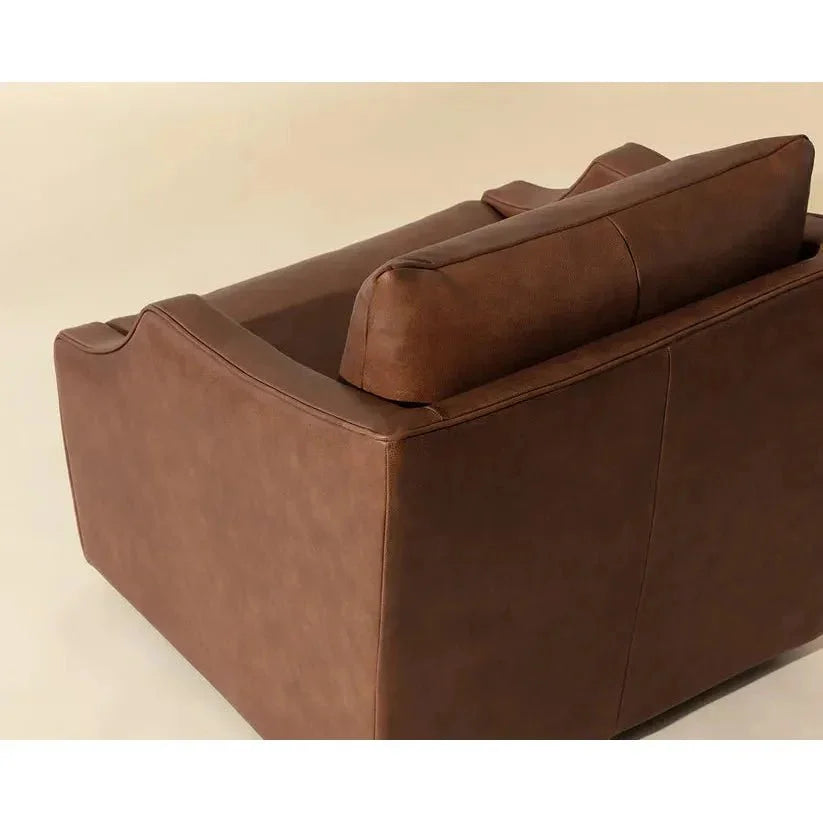 Orwell Leather Swivel Lounge Chair-Lounge Chairs-SUNPAN-LOOMLAN