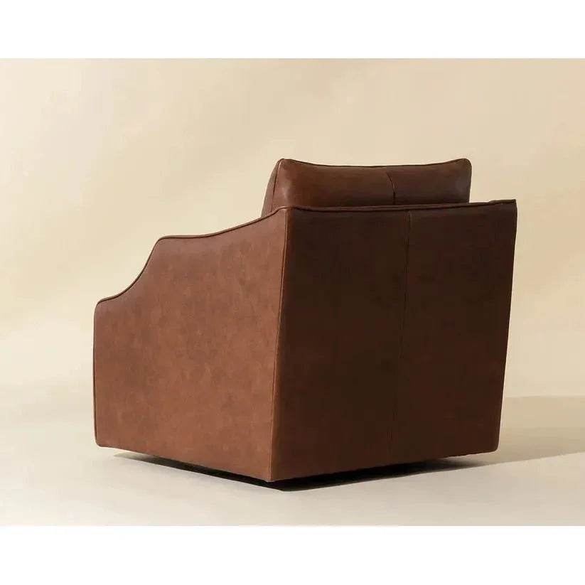 Orwell Leather Swivel Lounge Chair-Lounge Chairs-SUNPAN-LOOMLAN