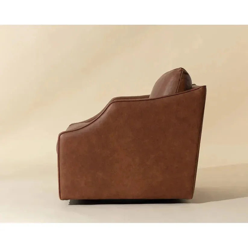 Orwell Leather Swivel Lounge Chair-Lounge Chairs-SUNPAN-LOOMLAN