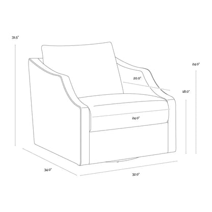 Orwell Leather Swivel Lounge Chair-Lounge Chairs-SUNPAN-LOOMLAN