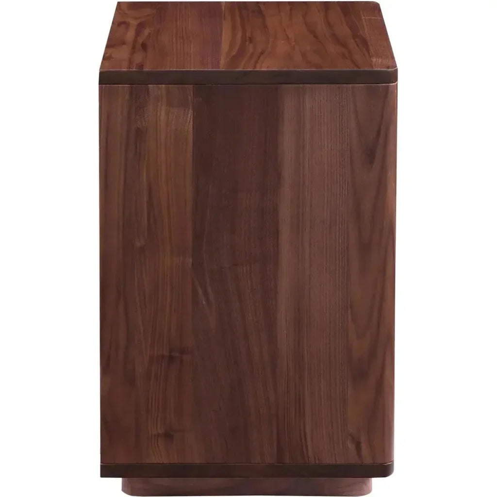 Osamu Solid Walnut Wood Brown Nightstand One Drawer - LOOMLAN - Moe's Home - Nightstands