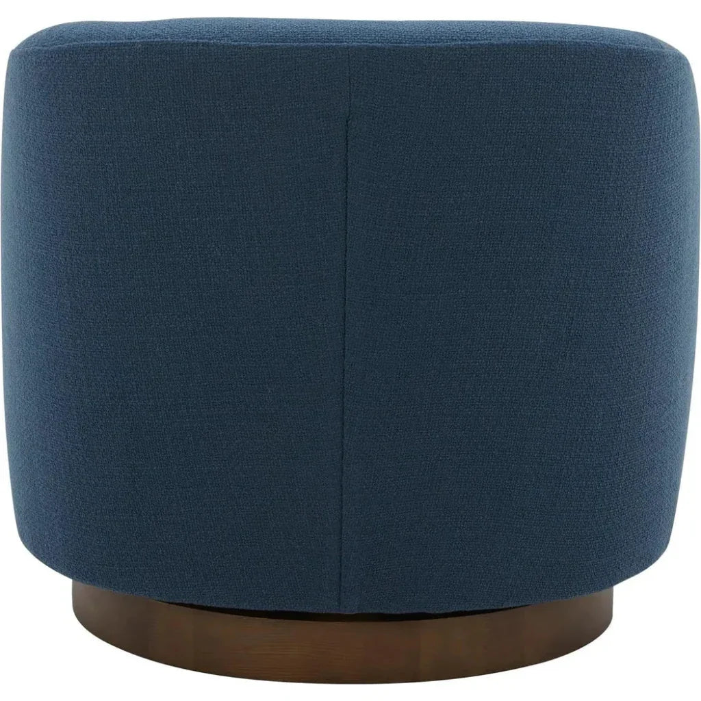 Oscy Dark Blue Swivel Bucket Accent Chair - LOOMLAN - Moe's Home - Club Chairs