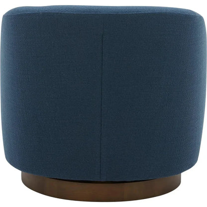 Oscy Dark Blue Swivel Bucket Accent Chair - LOOMLAN - Moe's Home - Club Chairs