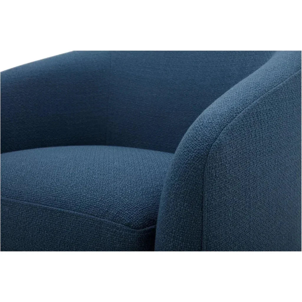 Oscy Dark Blue Swivel Bucket Accent Chair - LOOMLAN - Moe's Home - Club Chairs