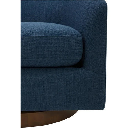 Oscy Dark Blue Swivel Bucket Accent Chair - LOOMLAN - Moe's Home - Club Chairs