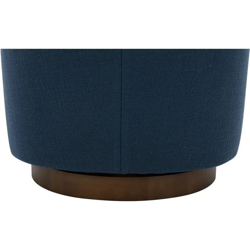 Oscy Dark Blue Swivel Bucket Accent Chair - LOOMLAN - Moe's Home - Club Chairs