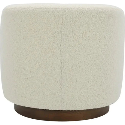 Oscy Vegan Shearling White Swivel Accent Chair - LOOMLAN - Moe's Home - Club Chairs