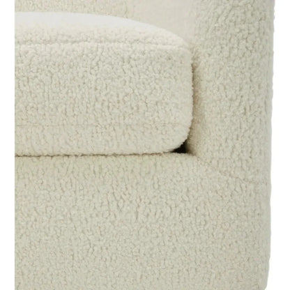 Oscy Vegan Shearling White Swivel Accent Chair - LOOMLAN - Moe's Home - Club Chairs