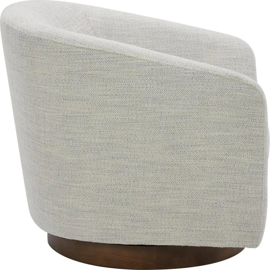 Oscy White Swivel Accent Chair - LOOMLAN - Moe's Home - Club Chairs