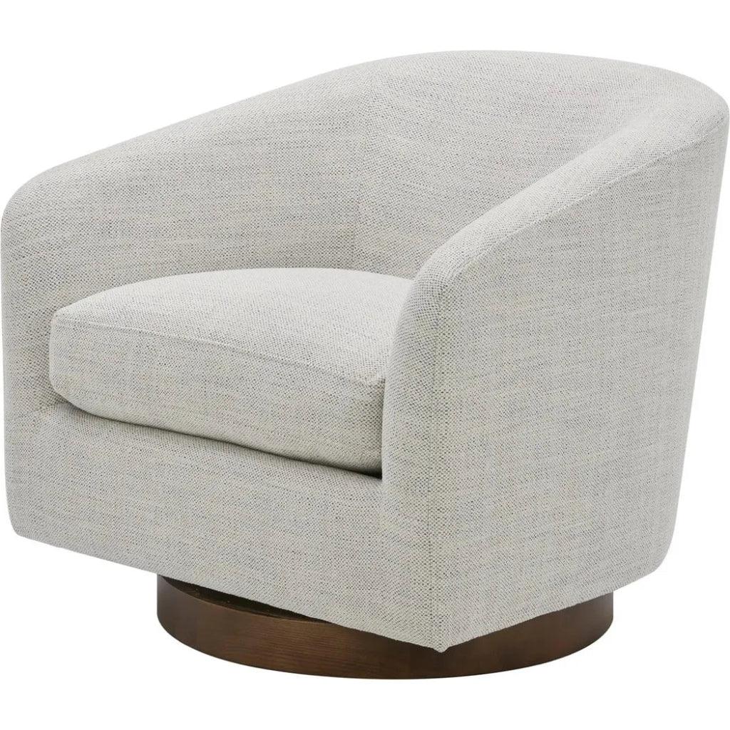 Oscy White Swivel Accent Chair - LOOMLAN - Moe's Home - Club Chairs