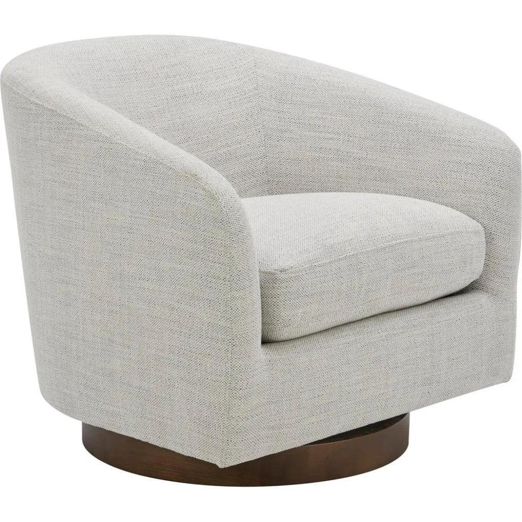 Oscy White Swivel Accent Chair - LOOMLAN - Moe's Home - Club Chairs