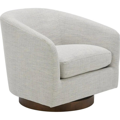 Oscy White Swivel Accent Chair - LOOMLAN - Moe's Home - Club Chairs