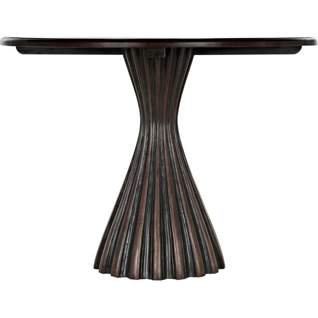 Osiris Wood Dining Table Light Brown Trim-Dining Tables-Noir-LOOMLAN