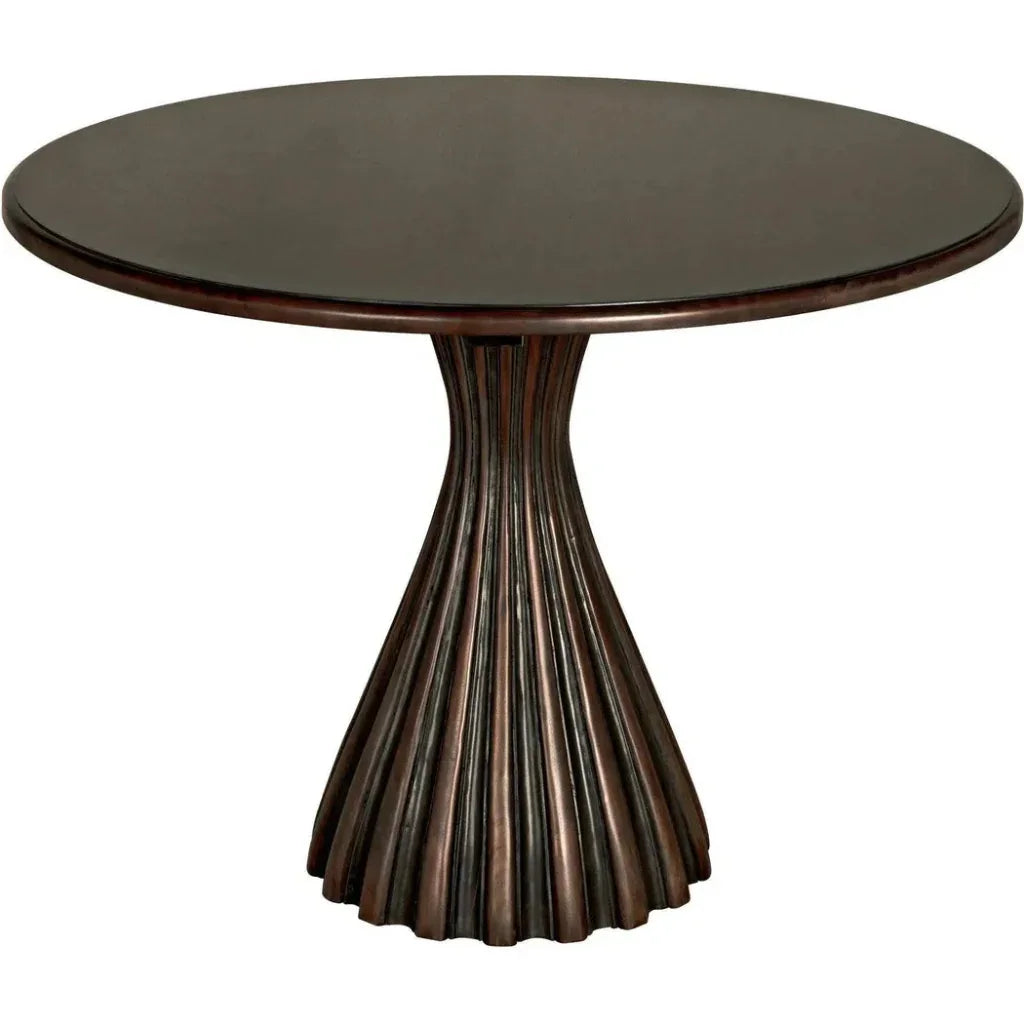 Osiris Wood Dining Table Light Brown Trim-Dining Tables-Noir-LOOMLAN