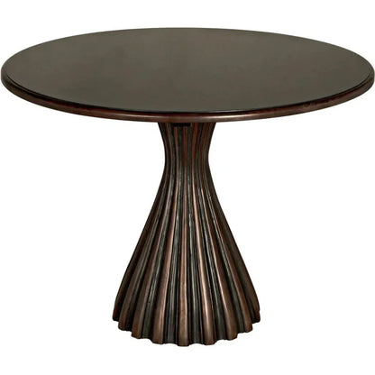 Osiris Wood Dining Table Light Brown Trim-Dining Tables-Noir-LOOMLAN