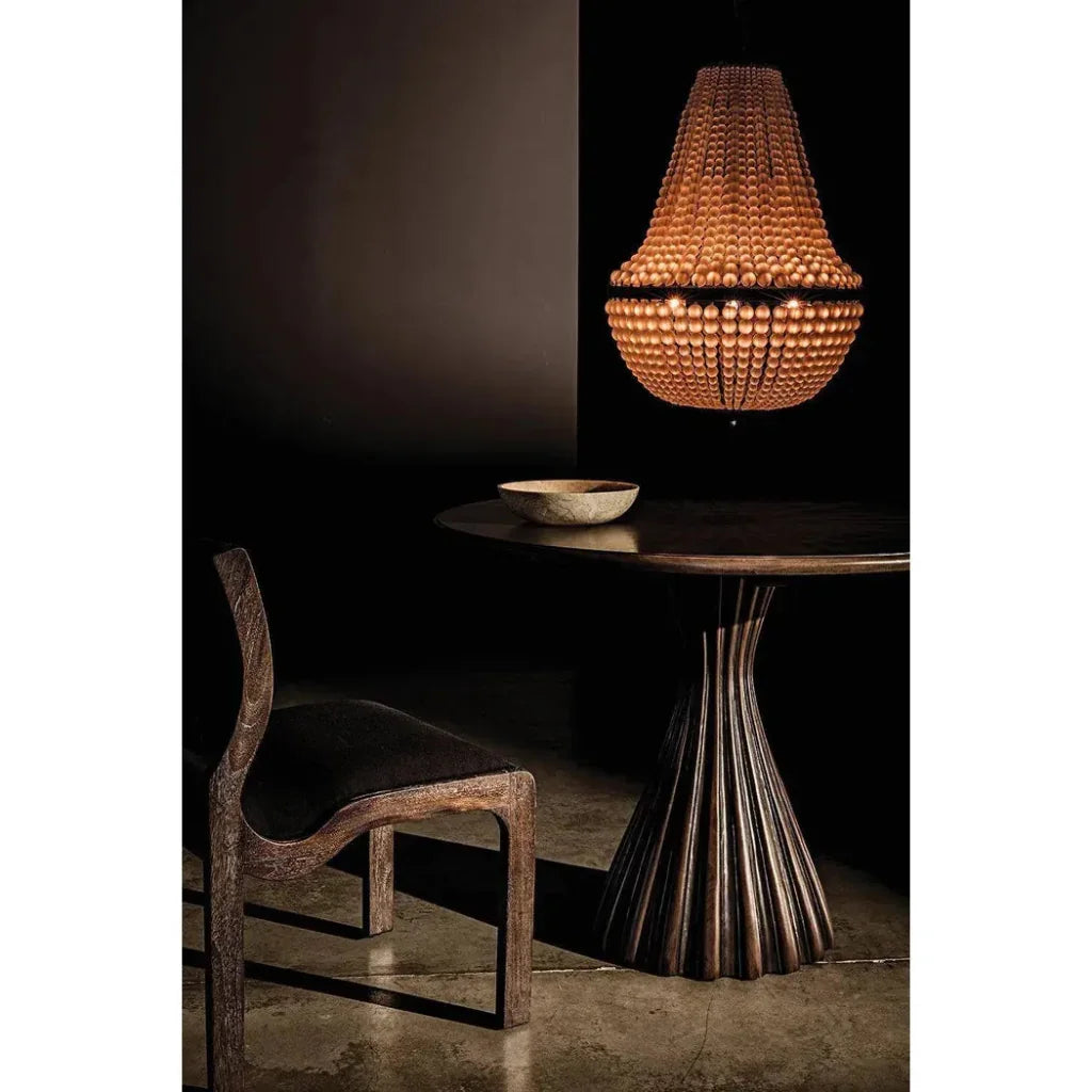 Osiris Wood Dining Table Light Brown Trim-Dining Tables-Noir-LOOMLAN