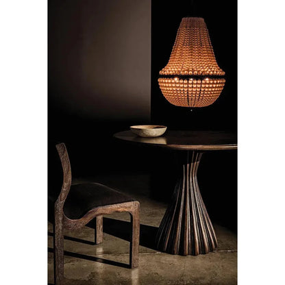 Osiris Wood Dining Table Light Brown Trim-Dining Tables-Noir-LOOMLAN