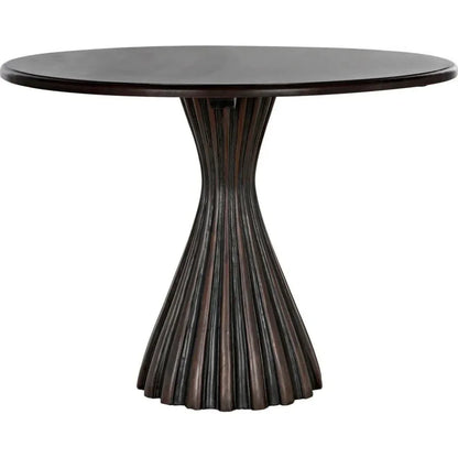 Osiris Wood Dining Table Light Brown Trim-Dining Tables-Noir-LOOMLAN