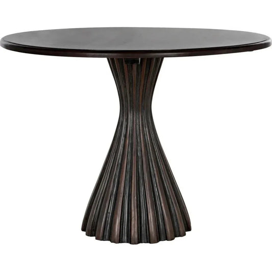Osiris Wood Dining Table Light Brown Trim-Dining Tables-Noir-LOOMLAN