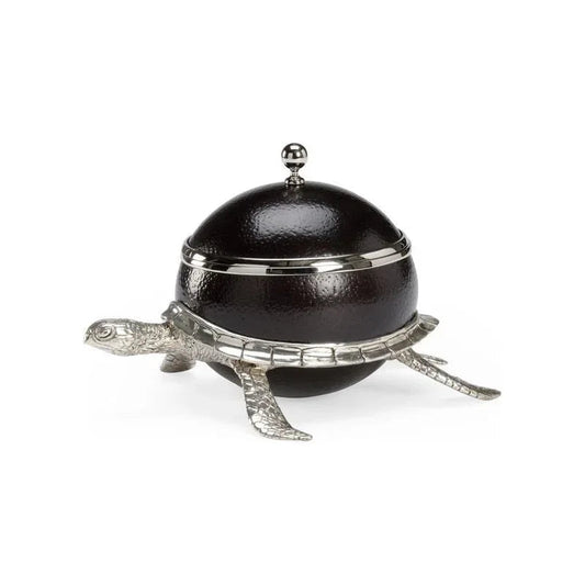 Ostrich Shell Turtle Black Box - LOOMLAN - Chelsea House - Boxes & Bowls