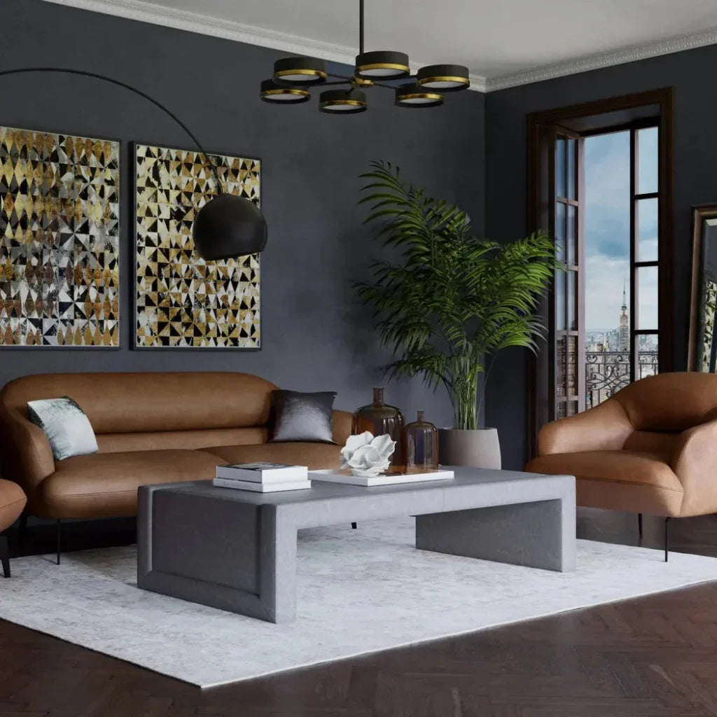 Oswin Chandelier Modern Black & Gold Iron - LOOMLAN - SUNPAN - Chandeliers