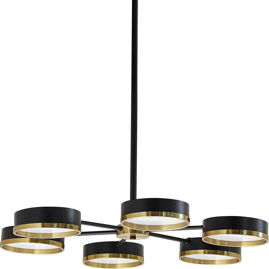 Oswin Chandelier Modern Black & Gold Iron - LOOMLAN - SUNPAN - Chandeliers