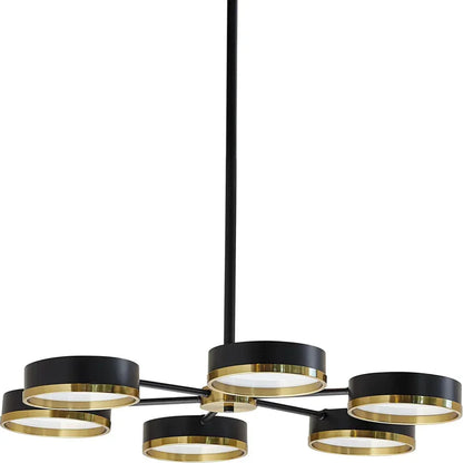 Oswin Chandelier Modern Black & Gold Iron - LOOMLAN - SUNPAN - Chandeliers