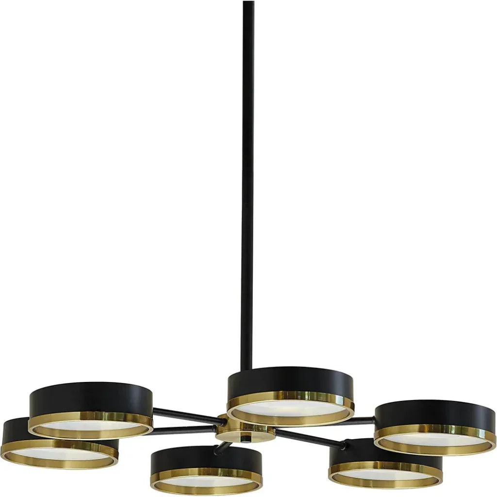 Oswin Chandelier Modern Black & Gold Iron - LOOMLAN - SUNPAN - Chandeliers