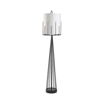 Otis Black Floor Lamp-Floor Lamps-Wildwood-LOOMLAN