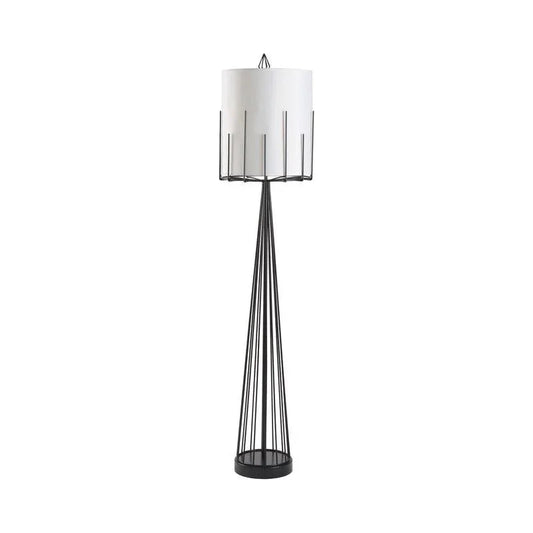Otis Black Floor Lamp-Floor Lamps-Wildwood-LOOMLAN