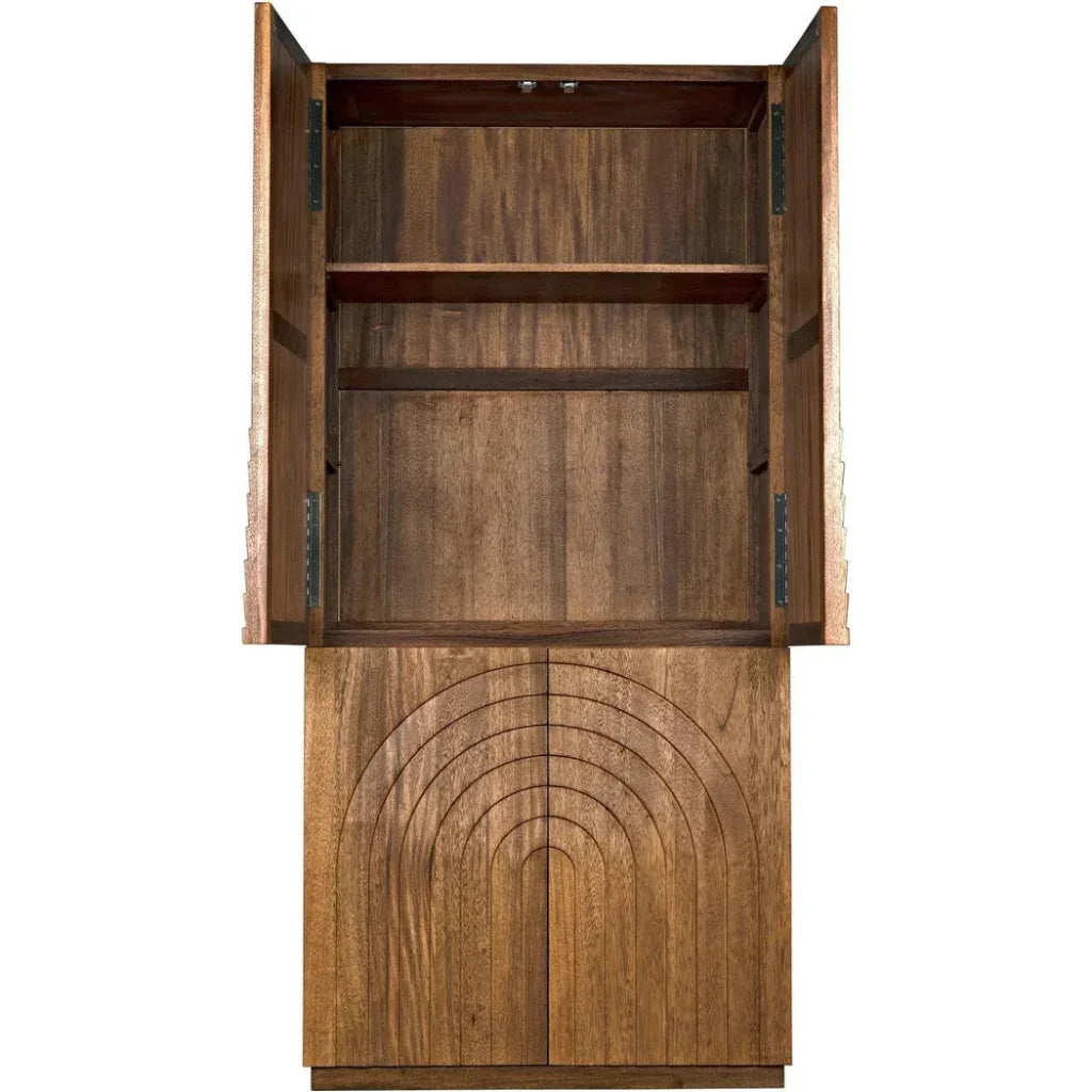Otto Hutch Walnut Tall Bookcase Cabinet - LOOMLAN - Noir - Bookcases