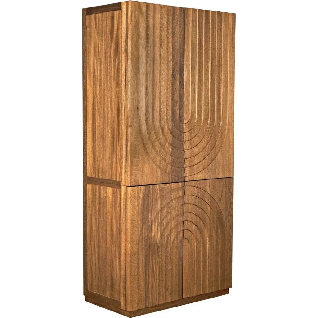 Otto Hutch Walnut Tall Bookcase Cabinet - LOOMLAN - Noir - Bookcases