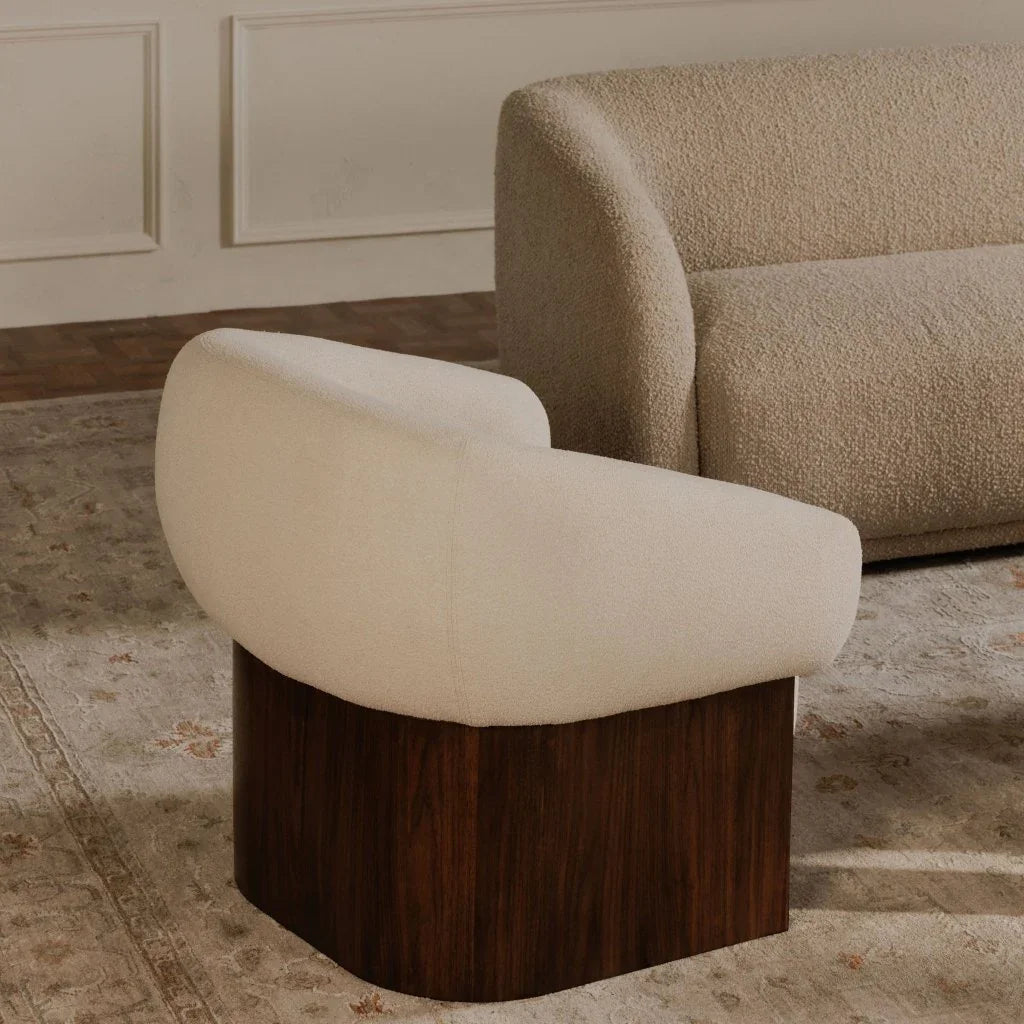 Otto Walnut Veneer Base Accent Chair - LOOMLAN - Moe's Home - Club Chairs