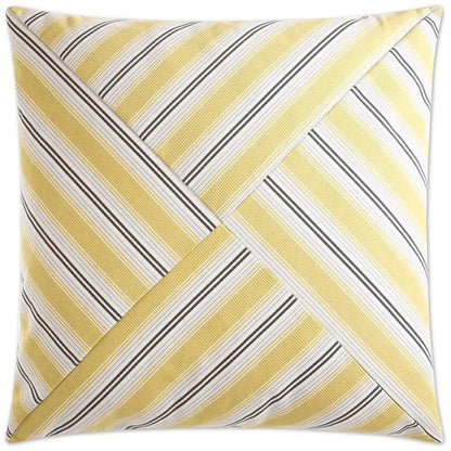 Ottoman Stripe Yellow Throw Pillow Insert - LOOMLAN - D.V. Kap - Throw Pillows