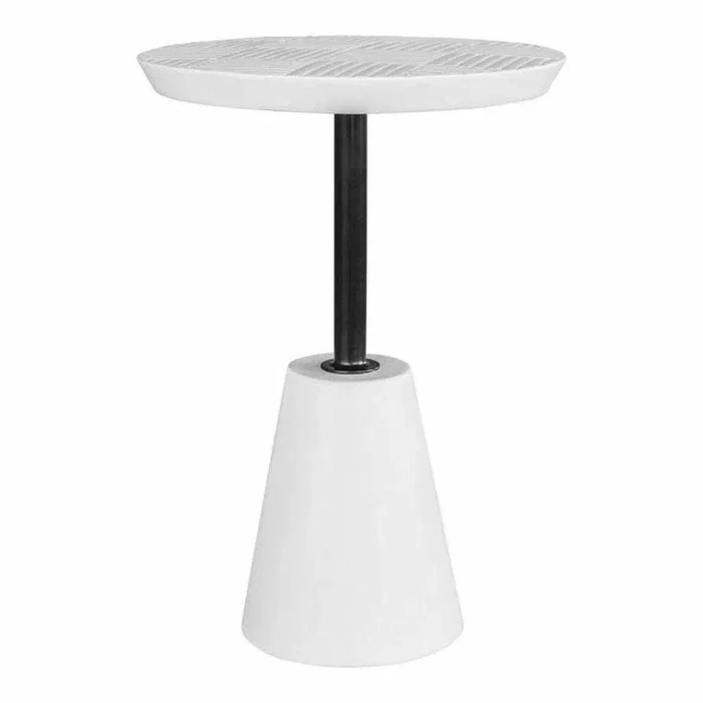 Outdoor Accent Table White - LOOMLAN - Moe's Home - Outdoor Side Tables
