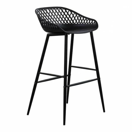 Outdoor Barstool Black Set (Bar Height)-Outdoor Bar Stools-Moe's Home-LOOMLAN