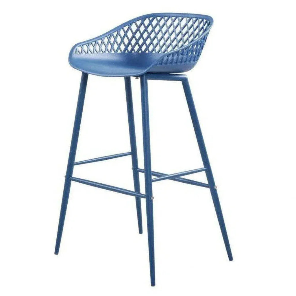 Outdoor Barstool Blue Set Black (Bar Height)-Outdoor Bar Stools-Moe's Home-LOOMLAN