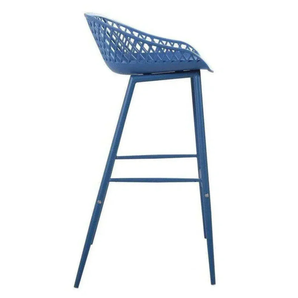 Outdoor Barstool Blue Set Black (Bar Height)-Outdoor Bar Stools-Moe's Home-LOOMLAN