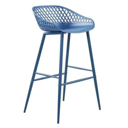 Outdoor Barstool Blue Set Black (Bar Height)-Outdoor Bar Stools-Moe's Home-LOOMLAN