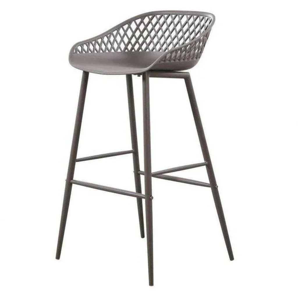 Outdoor Barstool Grey Set Black (Bar Height)-Outdoor Bar Stools-Moe's Home-LOOMLAN
