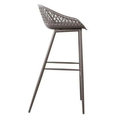 Outdoor Barstool Grey Set Black (Bar Height)-Outdoor Bar Stools-Moe's Home-LOOMLAN
