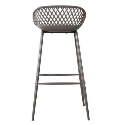 Outdoor Barstool Grey Set Black (Bar Height)-Outdoor Bar Stools-Moe's Home-LOOMLAN