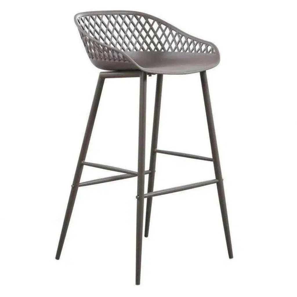Outdoor Barstool Grey Set Black (Bar Height)-Outdoor Bar Stools-Moe's Home-LOOMLAN