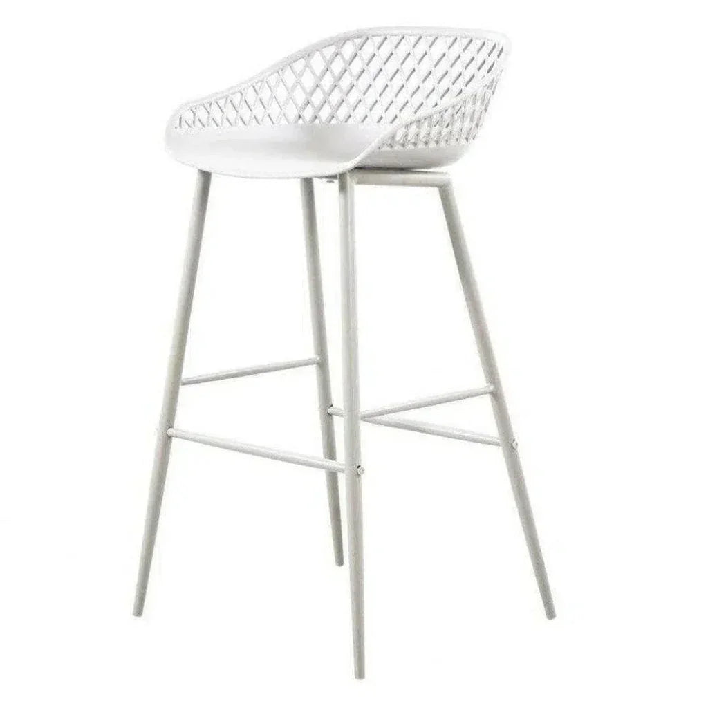 Outdoor Barstool White Set Black (Bar Height)-Outdoor Bar Stools-Moe's Home-LOOMLAN