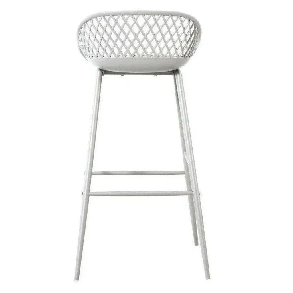 Outdoor Barstool White Set Black (Bar Height)-Outdoor Bar Stools-Moe's Home-LOOMLAN