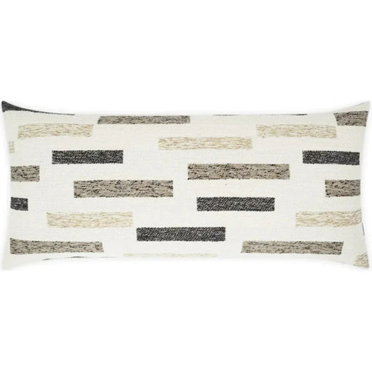 Outdoor Blockweave Lumbar Pillow - Natural-Outdoor Pillows-D.V. Kap-LOOMLAN