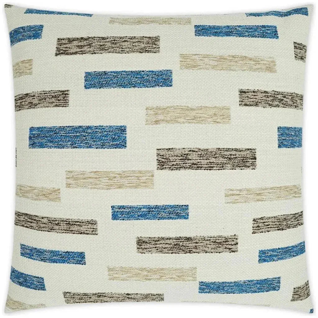 Outdoor Blockweave Pillow - Blue-Outdoor Pillows-D.V. Kap-LOOMLAN