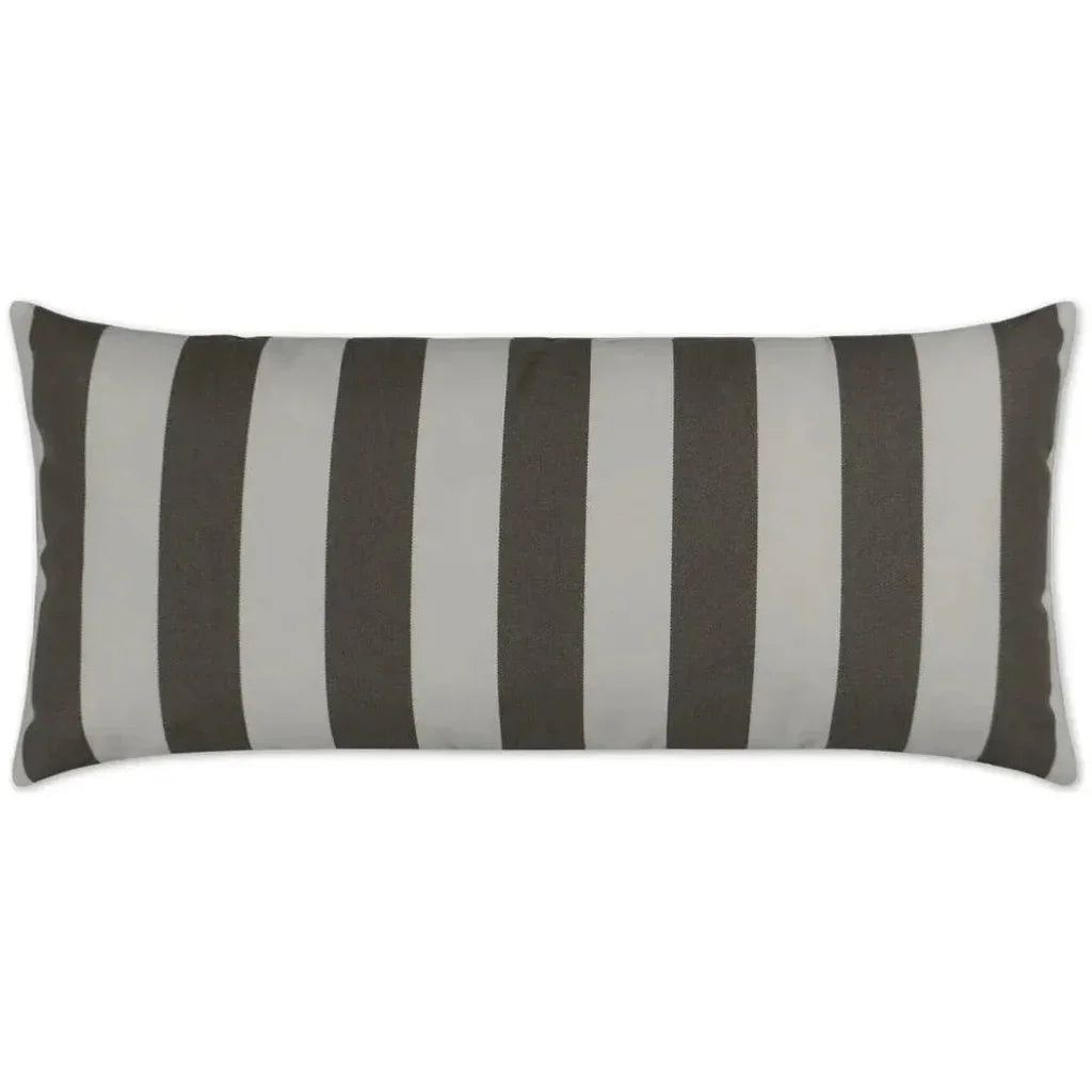 Outdoor Café Stripe Lumbar Pillow - Driftwood-Outdoor Pillows-D.V. Kap-LOOMLAN