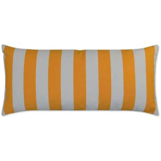 Outdoor Café Stripe Lumbar Pillow - Yellow-Outdoor Pillows-D.V. Kap-LOOMLAN